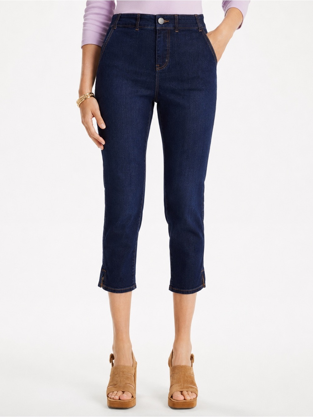 Chico's Dark Indigo Ankle Crop Jeans